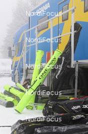 16.12.2011, Rogla, Slovenia (SLO): Swedish wax truck with equipment in front - FIS world cup cross-country, training, Rogla (SLO). www.nordicfocus.com. © Hemmersbach/NordicFocus. Every downloaded picture is fee-liable.