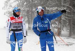 16.12.2011, Rogla, Slovenia (SLO): group, l-r: Virginia De Martin Topranin (ITA), Rossignol, Rottefella, One Way and Alfred Stauder (ITA), Ladies Headcoach Team Italy  - FIS world cup cross-country, training, Rogla (SLO). www.nordicfocus.com. © Hemmersbach/NordicFocus. Every downloaded picture is fee-liable.