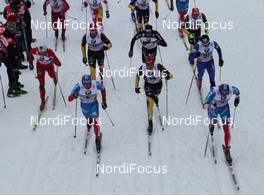 30.12.2011, Oberhof, Germany (GER): group, in front, l-r: Petter Northug (NOR), Fischer, Rottefella, Alpina, Ski Go, Swix, Ilia Chernousov (RUS), Rossignol, Rottefella, Swix, adidas, Jens Filbrich (GER), Rossignol, Rottefella, One Way, adidas, Alexander Legkov (RUS), Rossignol, Rottefella, Swix, adidas  - FIS world cup cross-country, tour de ski, pursuit men, Oberhof (GER). www.nordicfocus.com. © Hemmersbach/NordicFocus. Every downloaded picture is fee-liable.
