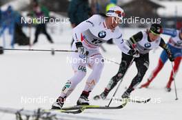 31.12.2011, Oberstdorf, Germany (GER): group, l-r: Charlotte Kalla (SWE), Fischer, Salomon, Swix, Craft, Kikkan Randall (USA), Fischer, Salomon, Swix  - FIS world cup cross-country, tour de ski, individual sprint, Oberstdorf (GER). www.nordicfocus.com. © Hemmersbach/NordicFocus. Every downloaded picture is fee-liable.