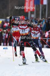 15.01.2011, Seefeld, Austria (AUT): group, in front Eric Frenzel (GER), Fischer, Salomon, adidas, Leki - FIS world cup nordic combined, individual gundersen HS109/10km, Seefeld (AUT). www.nordicfocus.com. © Hemmersbach/NordicFocus. Every downloaded picture is fee-liable.