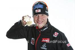 04.03.2011, Oslo, Norway (NOR): Bernhard Gruber (AUT), Fischer, Rottefella, Loeffler, Leki  - FIS nordic world ski championships, nordic combined, medals, Oslo (NOR). www.nordicfocus.com. © Hemmersbach/NordicFocus. Every downloaded picture is fee-liable.