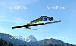 01.01.2011, Garmisch, Germany (GER): athlets high above the mountains - FIS world cup ski jumping, four hills tournament, individual HS140, Garmisch (GER). www.nordicfocus.com. Â© Felgenhauer/NordicFocus. Every downloaded picture is fee-liable.