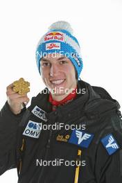 27.02.2011, Oslo, Norway (NOR): Gold Medal Team; Gregor Schlierenzauer (AUT), Fischer - FIS nordic world ski championships, ski jumping, medals, Oslo (NOR). www.nordicfocus.com. © Hemmersbach/NordicFocus. Every downloaded picture is fee-liable.