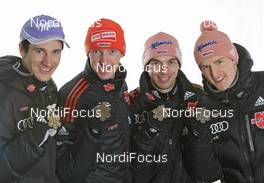 27.02.2011, Oslo, Norway (NOR): Bronce Medal Team; Team Germany, l-r: Martin Schmitt, Michael Uhrmann, Michael Neumayer, Severin Freund - FIS nordic world ski championships, ski jumping, medals, Oslo (NOR). www.nordicfocus.com. © Hemmersbach/NordicFocus. Every downloaded picture is fee-liable.