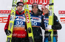 17.12.2011, Engelberg, Switzerland (SUI):  (l-r) Martin Koch (AUT), Fischer, Anders Bardal (NOR), Fischer and Thomas Morgenstern (AUT), Fischer- FIS world cup ski jumping, individual HS137, Engelberg (SUI). www.nordicfocus.com. Â© Laiho/NordicFocus. Every downloaded picture is fee-liable.