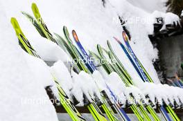 18.12.2011, Engelberg, Switzerland (SUI): skis leaning to the snow - FIS world cup ski jumping, individual HS137, Engelberg (SUI). www.nordicfocus.com. Â© Laiho/NordicFocus. Every downloaded picture is fee-liable.