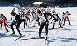23.01.2010, Lienz, Austria (AUT): start with slower racers - FIS Marathon Cup Dolomitenlauf, Lienz (AUT). www.nordicfocus.com. © Felgenhauer/NordicFocus. Every downloaded picture is fee-liable.