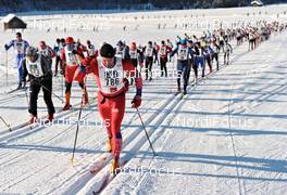 22.01.2010, Lienz, Austria (AUT): a long row of classic racers in the uphill - Dolomiten Classicrace, Lienz (AUT). www.nordicfocus.com. © Felgenhauer/NordicFocus. Every downloaded picture is fee-liable.