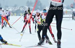 12.-13.02.2011, St. Johann, Austria (AUT): Sigrid Mutscheller (GER), Fischer Racing Team, having a good time in front of the women's race - Int. Tiroler Koasalauf, St. Johann (AUT). www.nordicfocus.com. © Felgenhauer/NordicFocus. Every downloaded picture is fee-liable.