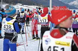 12.-13.02.2011, St. Johann, Austria (AUT): start of the kidz race - Int. Tiroler Koasalauf, St. Johann (AUT). www.nordicfocus.com. © Felgenhauer/NordicFocus. Every downloaded picture is fee-liable.