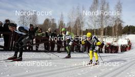 06.03.2011, Mora, Sweden (SWE): l-r: Stanislav Rezac (CZE), Madshus, Swix, Rottefella,  Jerry Ahrlin (SWE), Team Xtra, Madshus, Swix, Rottefella, Craft and Joergen Brink (SWE), Madshus, Swix, Rottefella - FIS Marathon Cup Vasaloppet, Mora (SWE). www.nordicfocus.com. © Schmidt/NordicFocus. Every downloaded picture is fee-liable.