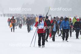 13.03.2011, St. Moritz, Switzerland (SUI): participants on the way to the start - FIS Marathon Cup Engadin Skimarathon, St. Moritz (SUI). www.nordicfocus.com. © Hemmersbach/NordicFocus. Every downloaded picture is fee-liable.