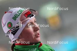 04.01.2012, Oberhof, Germany (GER): Darya Domracheva (BLR), Fischer, Rottefella, Leki - IBU world cup biathlon, relay women, Oberhof (GER). www.nordicfocus.com. © Manzoni/NordicFocus. Every downloaded picture is fee-liable.