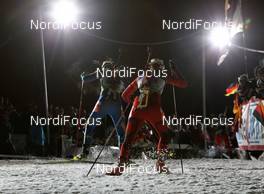04.01.2012, Oberhof, Germany (GER): Helena Ekholm (SWE), Fischer, Rottefella, Leki, adidas, Fanny Welle-Strand Horn (NOR), Madshus, Rottefella, Alpina, Swix, ODLO - IBU world cup biathlon, relay women, Oberhof (GER). www.nordicfocus.com. © Manzoni/NordicFocus. Every downloaded picture is fee-liable.