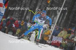 07.01.2012, Oberhof, Germany (GER): Lukas Hofer (ITA), Rossignol, Rottefella, Swix , ODLO leads Simon Fourcade (FRA), Fischer, Rottefella, Rossignol, Swix, Odlo - IBU world cup biathlon, sprint men, Oberhof (GER). www.nordicfocus.com. © Manzoni/NordicFocus. Every downloaded picture is fee-liable.