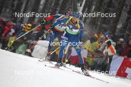 07.01.2012, Oberhof, Germany (GER): Carl-Johan Bergman (SWE), Rossignol, Rottefella, Leki, adidas leads Tim Burke (USA), Rossignol, Rottefella, OneWay, adidas - IBU world cup biathlon, sprint men, Oberhof (GER). www.nordicfocus.com. © Manzoni/NordicFocus. Every downloaded picture is fee-liable.