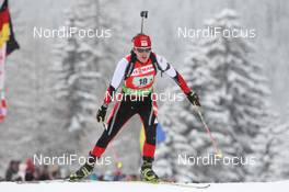 21.01.2012, Antholz, Italy (ITA): Iris Waldhuber (AUT), Fischer, Rottefella, Leki - IBU world cup biathlon, relay women, Antholz (ITA). www.nordicfocus.com. © Manzoni/NordicFocus. Every downloaded picture is fee-liable.