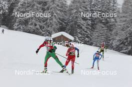 21.01.2012, Antholz, Italy (ITA): Liudmila Kalinchik (BLR), Fischer, Rottefella, Gabriela Soukalova (CZE) - IBU world cup biathlon, relay women, Antholz (ITA). www.nordicfocus.com. © Manzoni/NordicFocus. Every downloaded picture is fee-liable.