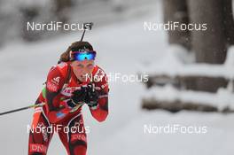 21.01.2012, Antholz, Italy (ITA): Elise Ringen (NOR), Fischer, Rottefella, Odlo - IBU world cup biathlon, relay women, Antholz (ITA). www.nordicfocus.com. © Manzoni/NordicFocus. Every downloaded picture is fee-liable.