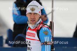 20.01.2012, Antholz, Italy (ITA): Andrei Makoveev (RUS), Fischer, Rottefella, Swix, adidas - IBU world cup biathlon, sprint men, Antholz (ITA). www.nordicfocus.com. © Manzoni/NordicFocus. Every downloaded picture is fee-liable.