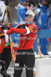 20.01.2012, Antholz, Italy (ITA): Tarjei Boe (NOR), Fischer, Rottefella, Swix, ODLO - IBU world cup biathlon, sprint men, Antholz (ITA). www.nordicfocus.com. © Manzoni/NordicFocus. Every downloaded picture is fee-liable.