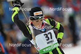 19.01.2012, Antholz, Italy (ITA): Marie Laure Brunet (FRA), Rossignol, Rottefella, Swix - IBU world cup biathlon, sprint women, Antholz (ITA). www.nordicfocus.com. © Manzoni/NordicFocus. Every downloaded picture is fee-liable.