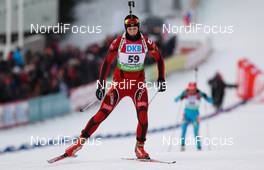 04.02.2012, Holmenkollen, Norway (NOR): Fanny Welle-Strand Horn (NOR), Madshus, Rottefella, Alpina, Swix, ODLO  - IBU world cup biathlon, pursuit women, Holmenkollen (NOR). www.nordicfocus.com. Â© Laiho/NordicFocus. Every downloaded picture is fee-liable.