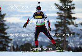 02.02.2012, Holmenkollen, Norway (NOR):  Daniel Mesotitsch (AUT), Fischer, Rottefella, Leki - IBU world cup biathlon, sprint men, Holmenkollen (NOR). www.nordicfocus.com. Â© Laiho/NordicFocus. Every downloaded picture is fee-liable.