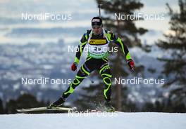 02.02.2012, Holmenkollen, Norway (NOR):  Simon Fourcade (FRA), Fischer, Rottefella, Rossignol, Swix, Odlo, Julbo - IBU world cup biathlon, sprint men, Holmenkollen (NOR). www.nordicfocus.com. Â© Laiho/NordicFocus. Every downloaded picture is fee-liable.