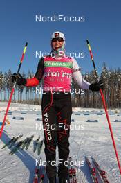 09.02.2012, Kontiolahti, Finland (FIN): Zina Kocher (CAN), Atomic, Leki, Odlo - IBU world cup biathlon, training, Kontiolahti (FIN). www.nordicfocus.com. © Manzoni/NordicFocus. Every downloaded picture is fee-liable.