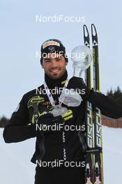 15.03.2012, Khanty-Mansiysk, Russia (RUS): Simon Fourcade (FRA), Fischer, Rottefella, Rossignol, Swix, Odlo - IBU world cup biathlon, cups, Khanty-Mansiysk (RUS). www.nordicfocus.com. © Manzoni/NordicFocus. Every downloaded picture is fee-liable.
