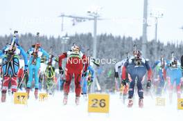 18.03.2012, Khanty-Mansiysk, Russia (RUS): Event Feature: Start of womens race - IBU world cup biathlon, mass women, Khanty-Mansiysk (RUS). www.nordicfocus.com. © Manzoni/NordicFocus. Every downloaded picture is fee-liable.