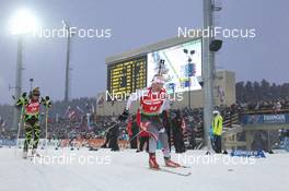 17.03.2012, Khanty-Mansiysk, Russia (RUS): Krystyna Palka (POL), Fischer, Rottefella, Alpina, Swix leads Marie Dorin (FRA), Rossignol, Rottefella, OneWay - IBU world cup biathlon, pursuit women, Khanty-Mansiysk (RUS). www.nordicfocus.com. © Manzoni/NordicFocus. Every downloaded picture is fee-liable.