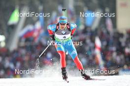 16.03.2012, Khanty-Mansiysk, Russia (RUS): Evgeniy Garanichev (RUS), Madshus, Rottefella, Swix, adidas - IBU world cup biathlon, sprint men, Khanty-Mansiysk (RUS). www.nordicfocus.com. © Manzoni/NordicFocus. Every downloaded picture is fee-liable.