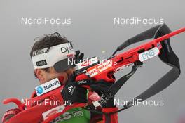 11.03.2012, Ruhpolding, Germany (GER): Ole Einar Bjoerndalen (NOR), Madshus, Rottefella, Odlo - IBU world championships biathlon, mass men, Ruhpolding (GER). www.nordicfocus.com. © Manzoni/NordicFocus. Every downloaded picture is fee-liable.