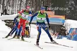 11.03.2012, Ruhpolding, Germany (GER): l-r: Jaroslav Soukup (CZE), Fischer, Rottefella, Carl-Johan Bergman (SWE), Rossignol, Rottefella, Leki, adidas - IBU world championships biathlon, mass men, Ruhpolding (GER). www.nordicfocus.com. © Felgenhauer/NordicFocus. Every downloaded picture is fee-liable.