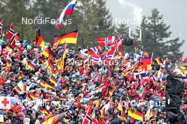 11.03.2012, Ruhpolding, Germany (GER): Event Feature: Fans with flags - IBU world championships biathlon, mass men, Ruhpolding (GER). www.nordicfocus.com. © Manzoni/NordicFocus. Every downloaded picture is fee-liable.
