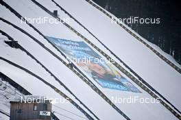 11.03.2012, Ruhpolding, Germany (GER): a huge banner for Magdalena Neuner (GER), Fischer, Rottefella, Swix, adidas, Toko - IBU world championships biathlon, mass women, Ruhpolding (GER). www.nordicfocus.com. © Felgenhauer/NordicFocus. Every downloaded picture is fee-liable.