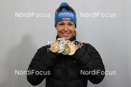 10.03.2012, Ruhpolding, Germany (GER): Magdalena Neuner (GER), Fischer, Rottefella, Swix, adidas, Toko - IBU world championships biathlon, medals, Ruhpolding (GER). www.nordicfocus.com. © Manzoni/NordicFocus. Every downloaded picture is fee-liable.
