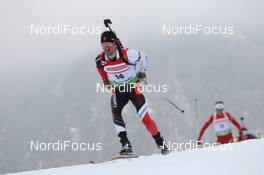04.03.2012, Ruhpolding, Germany (GER): Jean Philippe Leguellec (CAN), Rossignol, Rottefella, Swix - IBU world championships biathlon, pursuit men, Ruhpolding (GER). www.nordicfocus.com. © Manzoni/NordicFocus. Every downloaded picture is fee-liable.