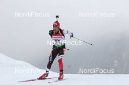 04.03.2012, Ruhpolding, Germany (GER): Scott Perras (CAN), Madshus, Rottefella, Alpina, Swix - IBU world championships biathlon, pursuit men, Ruhpolding (GER). www.nordicfocus.com. © Manzoni/NordicFocus. Every downloaded picture is fee-liable.