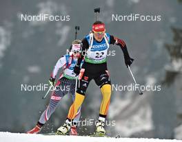 04.03.2012, Ruhpolding, Germany (GER): Tina Bachmann (GER), Fischer, Rottefella, Swix, adidas - IBU world championships biathlon, pursuit women, Ruhpolding (GER). www.nordicfocus.com. © Felgenhauer/NordicFocus. Every downloaded picture is fee-liable.
