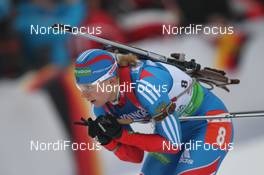 04.03.2012, Ruhpolding, Germany (GER): Olga Vilukhina (RUS), Fischer, Rottefella, Swix, adidas  - IBU world championships biathlon, pursuit women, Ruhpolding (GER). www.nordicfocus.com. © Manzoni/NordicFocus. Every downloaded picture is fee-liable.