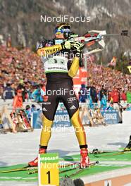 09.03.2012, Ruhpolding, Germany (GER): Andreas Birnbacher (GER), Fischer, Rottefella, Alpina, Leki, adidas - IBU world championships biathlon, relay men, Ruhpolding (GER). www.nordicfocus.com. © Felgenhauer/NordicFocus. Every downloaded picture is fee-liable.