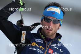 09.03.2012, Ruhpolding, Germany (GER): Jean Guillaume Beatrix (FRA), Rossignol, Rottefella, One Way, Odlo - IBU world championships biathlon, relay men, Ruhpolding (GER). www.nordicfocus.com. © Manzoni/NordicFocus. Every downloaded picture is fee-liable.