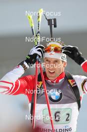 09.03.2012, Ruhpolding, Germany (GER): Christoph Sumann (AUT), Atomic, Leki  - IBU world championships biathlon, relay men, Ruhpolding (GER). www.nordicfocus.com. © Manzoni/NordicFocus. Every downloaded picture is fee-liable.