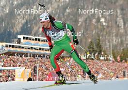 09.03.2012, Ruhpolding, Germany (GER): Aliaksandr Babchyn (BLR), Fischer, One Way - IBU world championships biathlon, relay men, Ruhpolding (GER). www.nordicfocus.com. © Felgenhauer/NordicFocus. Every downloaded picture is fee-liable.