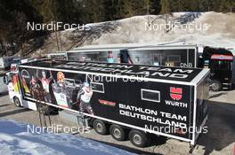 10.03.2012, Ruhpolding, Germany (GER): Event Feature: German Wax-Truck - IBU world championships biathlon, relay women, Ruhpolding (GER). www.nordicfocus.com. © Manzoni/NordicFocus. Every downloaded picture is fee-liable.