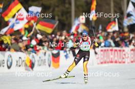 10.03.2012, Ruhpolding, Germany (GER): Magdalena Neuner (GER), Fischer, Rottefella, Swix, adidas, Toko - IBU world championships biathlon, relay women, Ruhpolding (GER). www.nordicfocus.com. © Manzoni/NordicFocus. Every downloaded picture is fee-liable.